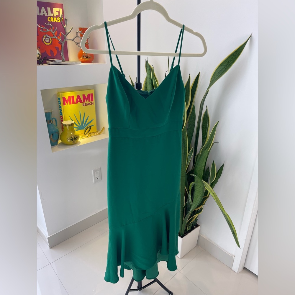 Green midi dress
